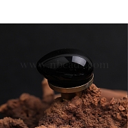 Natural Obsidian Egg Figurines Statues for Home Office Desktop Decoration, 30x20mm(PW-WG1DC51-10)