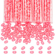 Nbeads 760Pcs Grade A Glass Seed Beads, Czech Glass Beads, Imitation Jade, Peanut, Deep Pink, 6x3mm, Hole: 1.2mm(SEED-NB0001-83)