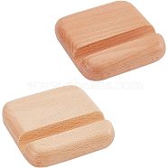 Beech Wood Mobile Phone Holders, Square, BurlyWood, 7.9x7.9x1.9cm, Inner Diameter: 7.9x1.15x1cm(AJEW-WH0248-153)