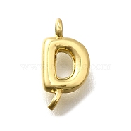 Brass Connector Charms, Lead Free & Cadmium Free, Long-Lasting Plated, Rack Plating, Real 18K Gold Plated, Letter D, 12x6x2mm, Hole: 1.2mm(KK-P295-01G-D)