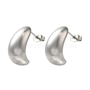 304 Stainless Steel Teardrop Stud Earrings for Wome, Stainless Steel Color, 20x10mm(EJEW-S237-01C)