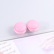 Opaque Resin Decoden Cabochons, Imitation Food, Macaron, Pearl Pink, 16x10mm(OHAR-PW0001-514B)
