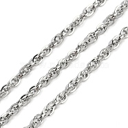 Non-Tarnish 304 Stainless Steel Link Chains, Soldered, Stainless Steel Color, 4x3x1mm(CHS-A013-07P)