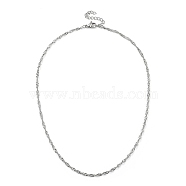 304 Stainless Steel Singapore Chain Necklaces, Water Wave Chain Necklaces, with Lobster Claw Clasps, Stainless Steel Color, 15.90 inch(40.4cm), 2.5mm(NJEW-JN02930-01)