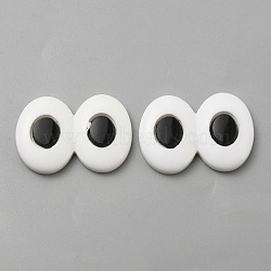 Plastic Doll Craft Eyes Cabochons, for Stuffed Toys Accessories, White, 16x23.5x3.5mm(KY-WH0048-50A)