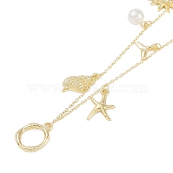 Bohemian Summer Beach Style 18K Gold Plated Shell Shape Initial Pendant Necklaces(IL8059-15)