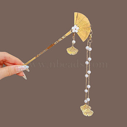 Alloy Hair Sticks, Hair Accessories for Women & Girls, Fan, 180mm(PW-WG483EB-09)