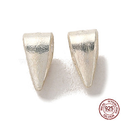 925 Sterling Silver Snap on Bails, with S925 Stamp, Silver, 5x3x4mm, Hole: 4x3mm(STER-K177-04A-S)