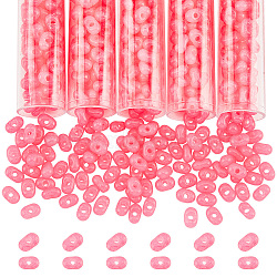 Nbeads 760Pcs Grade A Glass Seed Beads, Czech Glass Beads, Imitation Jade, Peanut, Deep Pink, 6x3mm, Hole: 1.2mm(SEED-NB0001-83)
