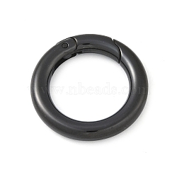 Ion Plating(IP) 316 Stainless Steel Spring Gate Rings, Rings, Black, 24x4mm(STAS-M296-01P-D-B)