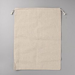 Linen Pouches, Drawstring Bag, Rectangle, Wheat, 38.8x29.4x0.6cm(ABAG-WH0044-42C)