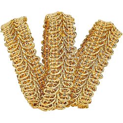Metallic Centipede Braid Lace Trimming, Craft Ribbon for Bridal, Costume, Jewelry, Crafts and Sewing, Gold, 5/8 inch(15mm)x1.5mm, about 15yards/card(13.716m/card)(OCOR-WH0058-02G)