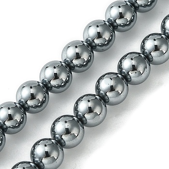 Natural Terahertz Stone Beads Strands, Round, 6mm, Hole: 1mm, about 64pcs/strand, 15.35''(39cm)
