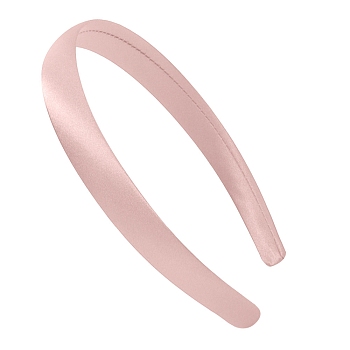 Solid Color Satin Cloth Hair Bands, Hair Accessories for Girls, Misty Rose, 130x125x20mm