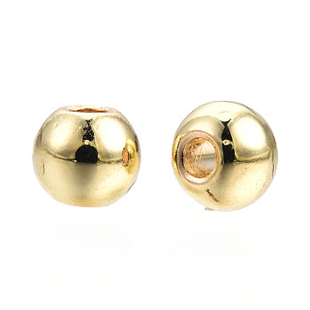 Alloy Beads, Cadmium Free & Nickel Free & Lead Free, Round, Light Gold, 5x4mm, Hole: 1.6mm