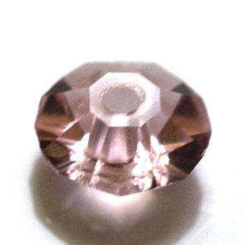 Imitation Austrian Crystal Beads, Grade AAA, Faceted, Flat Round, Pink, 4.5x2.5mm, Hole: 0.7~0.9mm
