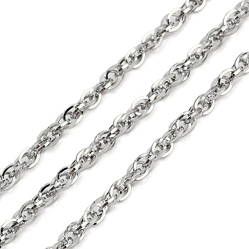 Non-Tarnish 304 Stainless Steel Link Chains, Soldered, Stainless Steel Color, 4x3x1mm