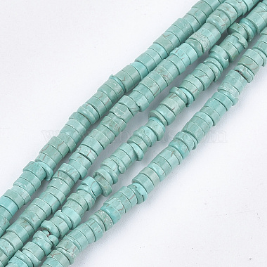 4mm Disc Natural Turquoise Beads