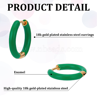 4 Pairs 4 Color Golden 304 Stainless Steel Huggie Hoop Earrings with Enamel(EJEW-AN0004-69)-3