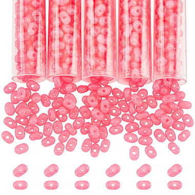 Deep Pink Peanut Glass Beads