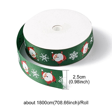 1 rouleau de rubans gros-grain polyester imprimés de Noël(OCOR-YW0001-05B)-4