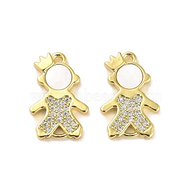 Real 18K Gold Plated Clear Human Brass+Cubic Zirconia Links