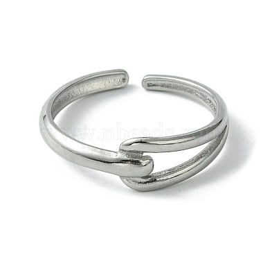 304 Stainless Steel Open Cuff Ring(RJEW-L110-043P)-2