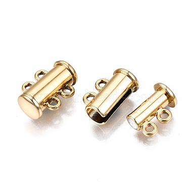 2-Strands Brass Magnetic Slide Lock Clasps(X-PALLOY-S140-01G)-2