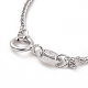 Rhodium Plated 925 Sterling Silver Wheat Chains Necklace for Women(STER-I021-03B-P)-3