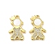 Brass Micro Pave Clear Cubic Zirconia Prince Connector Charms(KK-K365-15B-G)-1