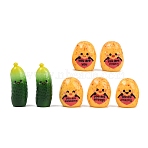 Resin Potato & Cucumber Display Decorations, Micro Landscape Accessories, Pretending Prop Decorations, Mixed Color, 13.5~19.5x13.5~17.5x23.5~34.5mm(RE-CBA17C4-08)