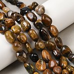 Natural Pietersite Beads Strands, Nuggets, Tumbled Stone, 12~20x10~12x6~8mm, Hole: 0.9~1mm, about 30~32pcs/strand, 15.91~15.98''(40.4~40.6cm)(G-A286-A01-03)