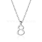 304 Stainless Steel Number 8 Pendant Necklaces for Women(GN8119-2)