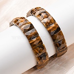 Rectangle Natural Tiger Eye Beads Stretch Bracelets for Women Men, Bead: 15~16x11~12mm, Inner Diameter: 2-3/8 inch(6cm)(BJEW-Z149-01B)