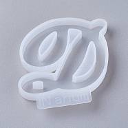 Letter DIY Silicone Molds, For UV Resin, Epoxy Resin Jewelry Making, Letter.D, 49x50x8mm, Inner Diameter: 38x43mm(DIY-I034-08D)