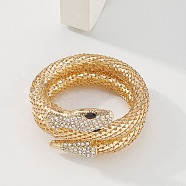 Alloy Popcorn Chain Bracelets, Rhinestone Snake Bracelet, Golden, Inner Diameter: 2 inch(5.1cm)(BJEW-Z018-01G)