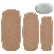 3Pcs MDF Wood Clay Cutter Base Plate Kit, Clay Modeling Tool, Tan, Rectangle, 27.5~33.2x10.1~16.1x1.55cm(TOOL-WH0155-153H)