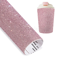 Self-Adhesive Rhinestone Stickers, Crystal Gems Decals, for Vehicle Decoration, Flat Round, Pink, 240x200x1.5mm(DIY-WH0430-210B)