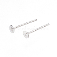 304 Stainless Steel Stud Earring Findings, Stainless Steel Color, 12x2mm, Pin: 0.8mm(A-STAS-D448-088P-2mm)