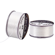 Nylon Beading Thread, Seed Bead Thread, Nylon String for Jewelry Beading Bracelets Making, White, 0.1mm, about 50.31 Yards(46m)/Roll(NWIR-WH0005-10A)