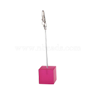 Resin Name Card Holder, Photo Memo Holder, with Iron Alligator Clips, Cube, Camellia, 24x117mm(OFST-PW0002-077C)