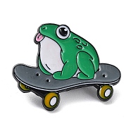 Cartoon Magic Frog Enamel Pins, Black Alloy Brooch for Backpack Clothes, Scooter, 21x27x1mm(JEWB-H019-02EB-04)