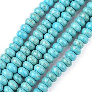 1 Strand Rondelle Synthetic Turquoise Beads Strands, Dyed, Turquoise, 8x5mm, Hole: 1mm, about 80pcs/strand, 15.55 inch(X-TURQ-G109-8x5mm-06)