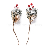 Plastic Artificial Winter Christmas Simulation Pine Picks Decor, for Christmas Garland Holiday Wreath Ornaments, Green, 220mm(DIY-P018-F01)