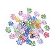 Resin Cabochons, with Paillette, Flower, Mixed Color, 12x6.5mm(X-RESI-F017-07)
