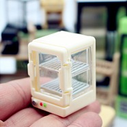 Plastic Food Display Heating Insulation Cabinet Mini Model, Micro Landscape Dollhouse Accessories, Pretending Prop Decorations, Beige, 25x28x40mm(PW-WGD0BDC-01)