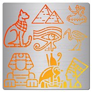 Stainless Steel Cutting Dies Stencils, for DIY Scrapbooking/Photo Album, Decorative Embossing DIY Paper Card, Matte Stainless Steel Color, Egypt Theme Pattern, 16x16cm(DIY-WH0238-077)