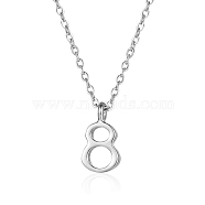 Fashionable Stainless Steel Creative Number 8 Pendant Necklace for Women's Daily Wear.(GN8119-2)