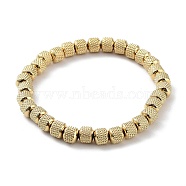 202 Stainless Steel Grooved Column Beaded Stretch Bracelets for Men Women, Golden, Inner Diameter: 2-1/8 inch(5.5cm)(BJEW-D034-02G)