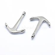 304 Stainless Steel Pendants, Anchor, Stainless Steel Color, 28.5x21.5x4mm, Hole: 4x3mm(STAS-G148-01P)